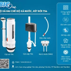 BỘ XẢ HAI CHẾ ĐỘ XẢ, KÉT RỜI TS4 - MÀU GHI